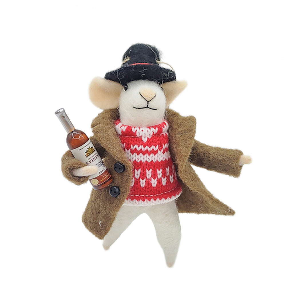 Ornament - Mouse with Wine Bottle