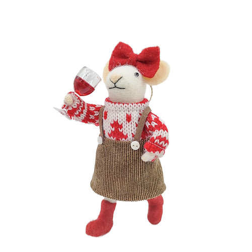 Ornament - Mouse with Wine Glass
