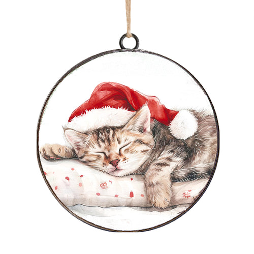 Ornement - Photo chat de Noël