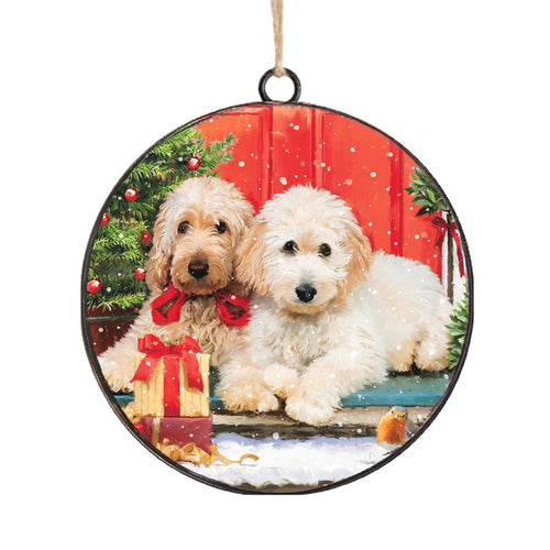 Ornement - Photo chiens de Noël