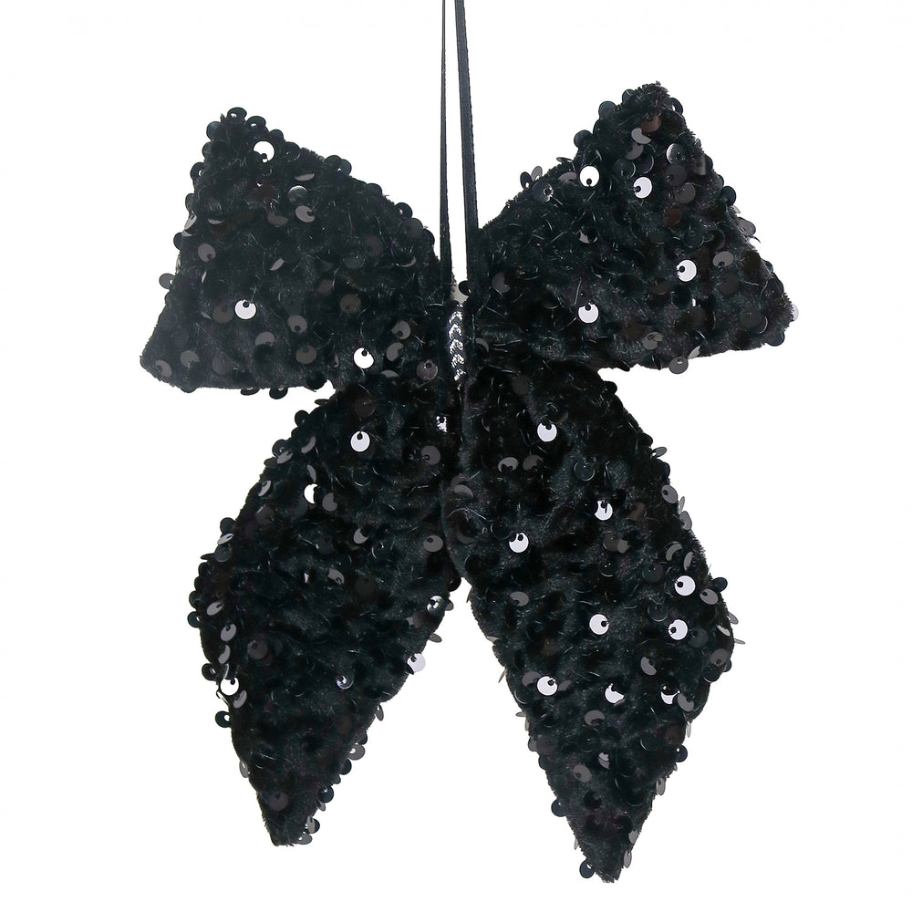 Ornement - Boucle noire à paillettes