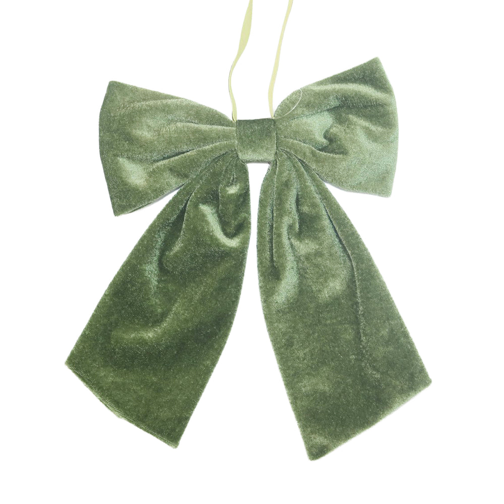 Ornement boucle en velours - Vert