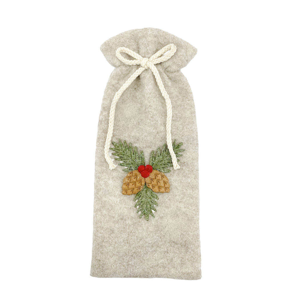 Sac à vin gris avec cocottes