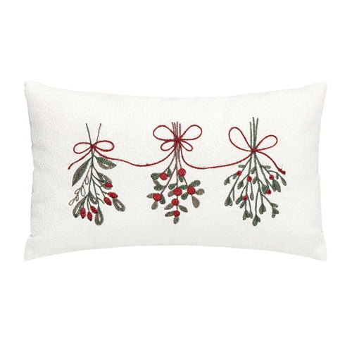 Coussin rectangle - Feuilles de gui suspendues