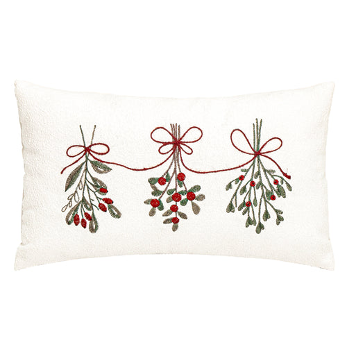 Coussin rectangle - Feuilles de gui suspendues