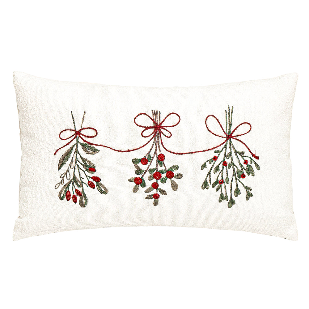Coussin rectangle - Feuilles de gui suspendues
