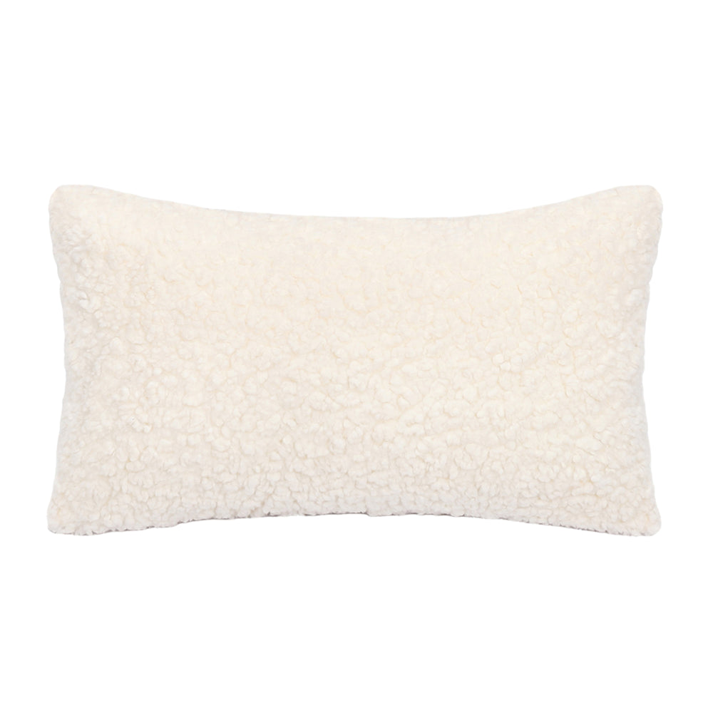 Coussin rectangle - Fausse fourrure blanc