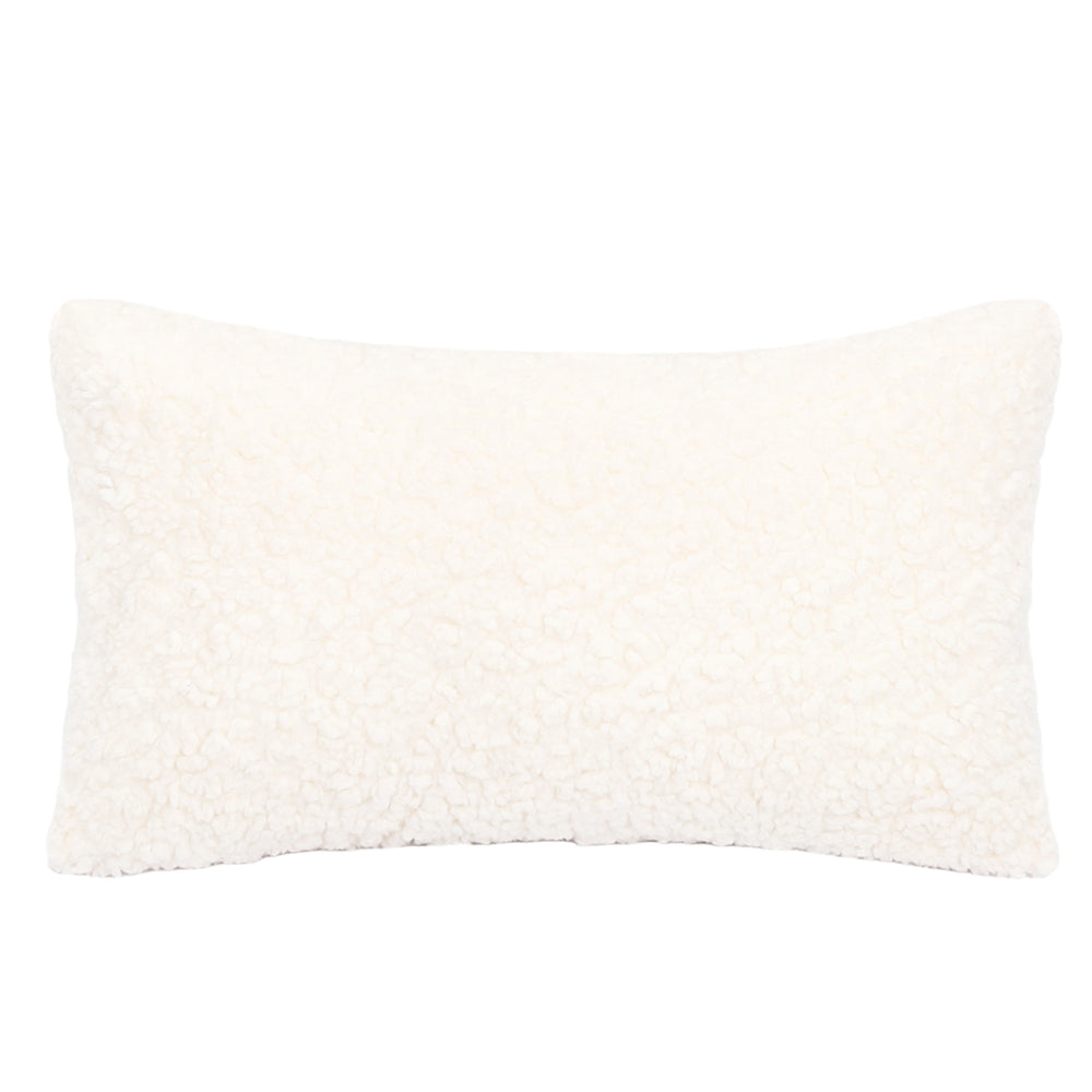 Coussin rectangle - Fausse fourrure blanc