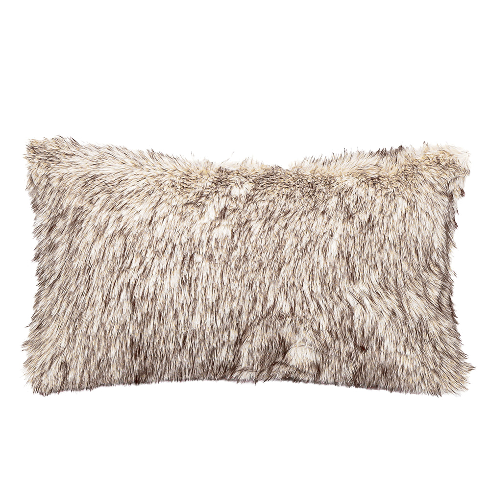 Rectangular Cushion - Brown Faux Fur
