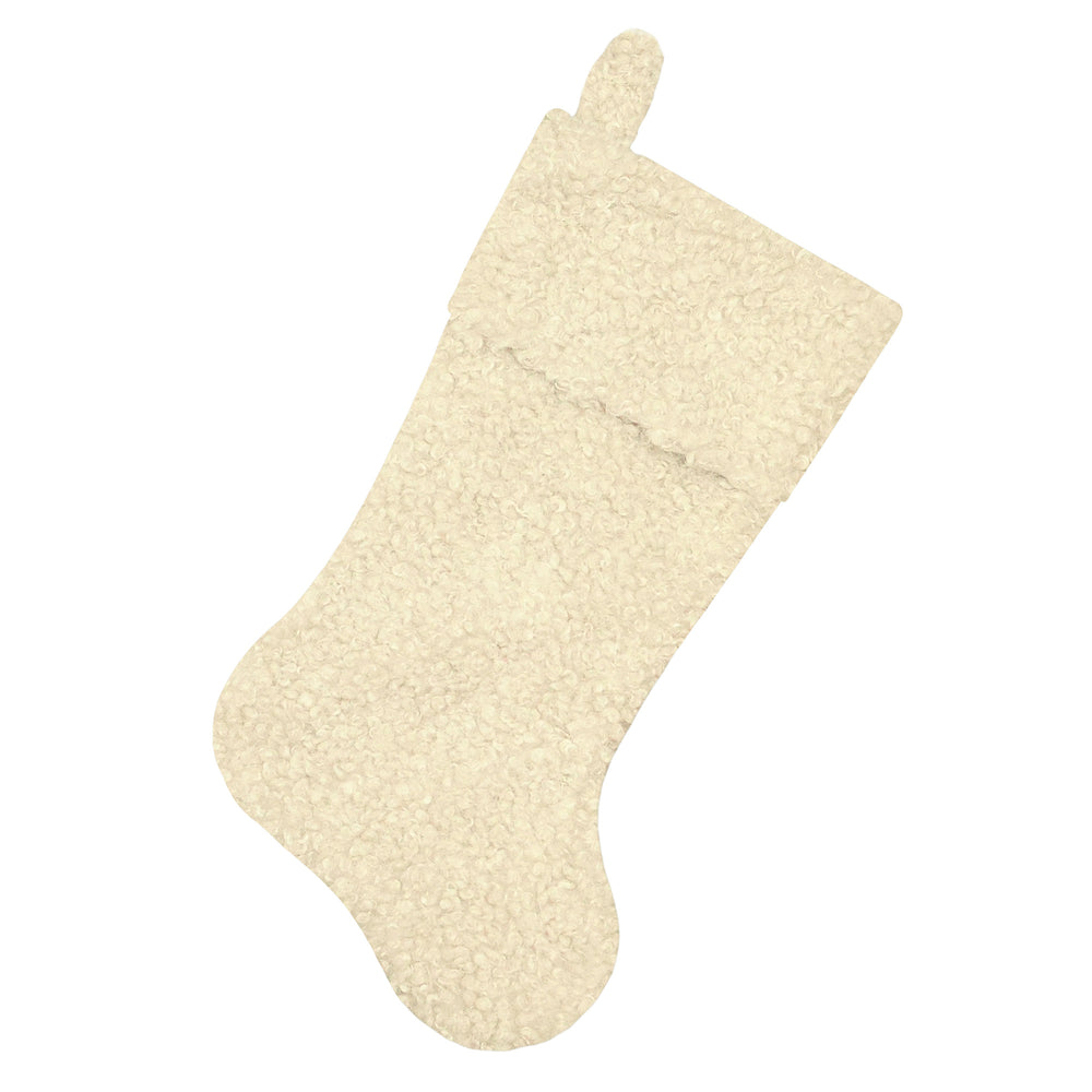 Bas de Noël beige avec boucle
