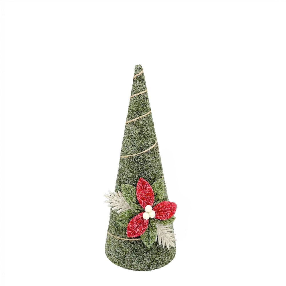 Sapin vert avec poinsettia - Petit