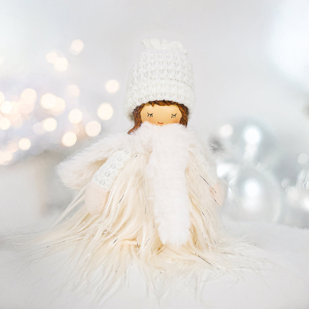 Figurine fillette en robe - Blanc