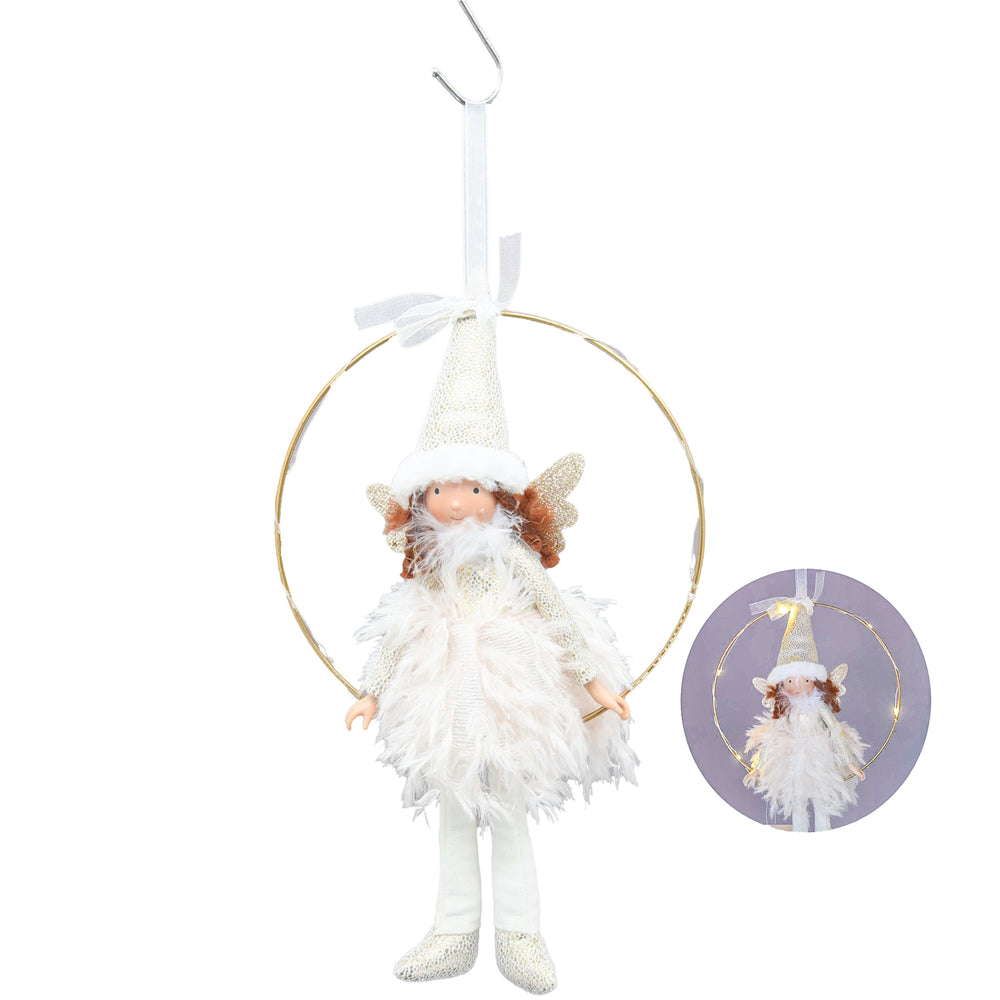 Illuminated ornament - Fairy on hoop