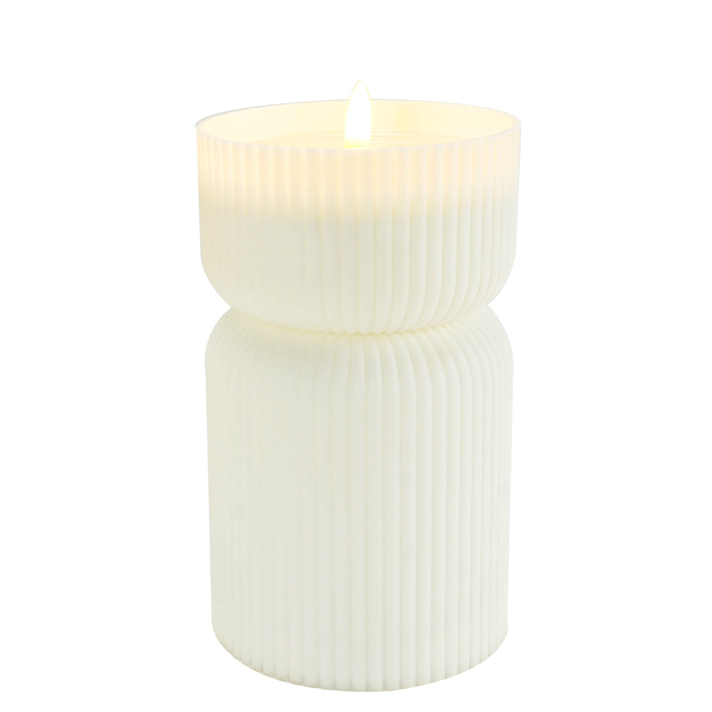 Pilier LED strié - Fausse flamme