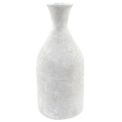 Vase allongé effet pierre - Blanc