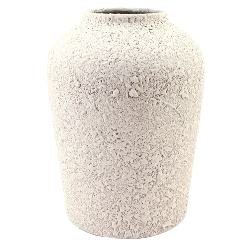 Vase arrondi effet pierre - Beige