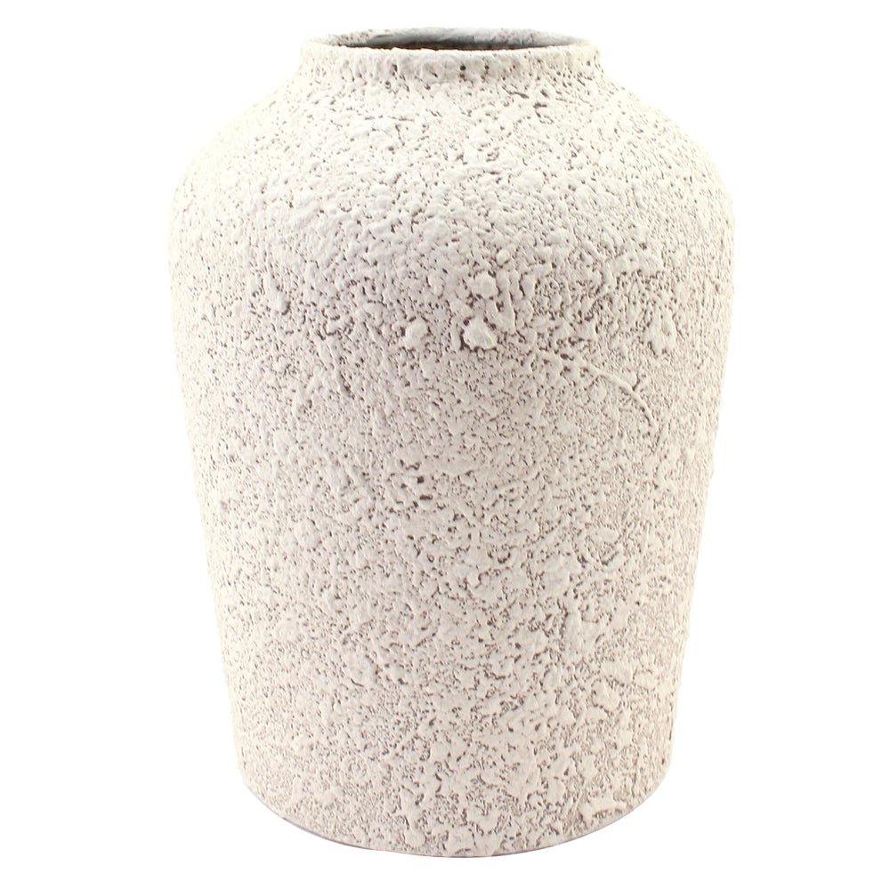Vase arrondi effet pierre - Beige