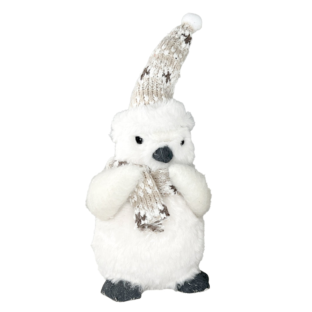 Figurine pingouin en peluche - Tuque