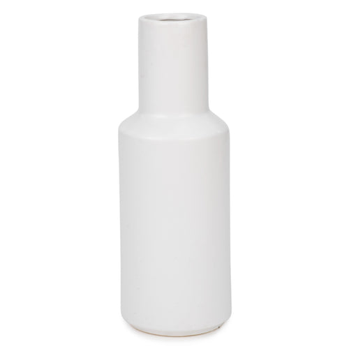 Vase blanc - Forme de bouteille||White vase - Bottle shape