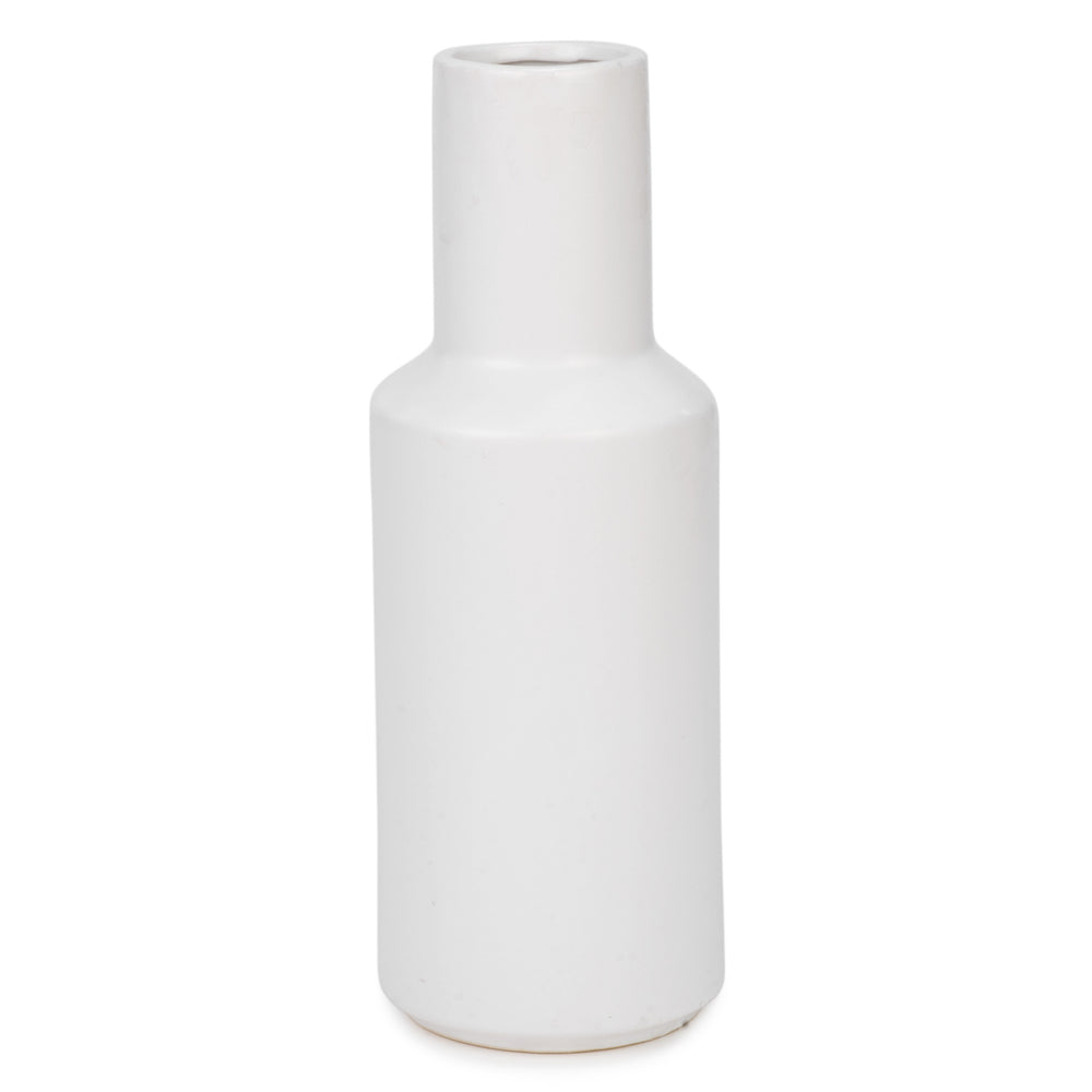 Vase blanc - Forme de bouteille||White vase - Bottle shape