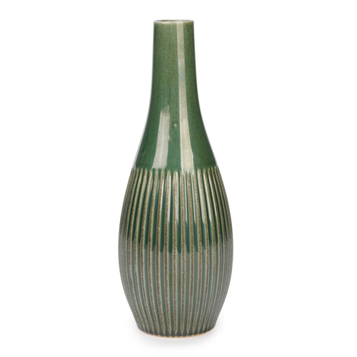 Vase vert - Strié||Green vase - Striated