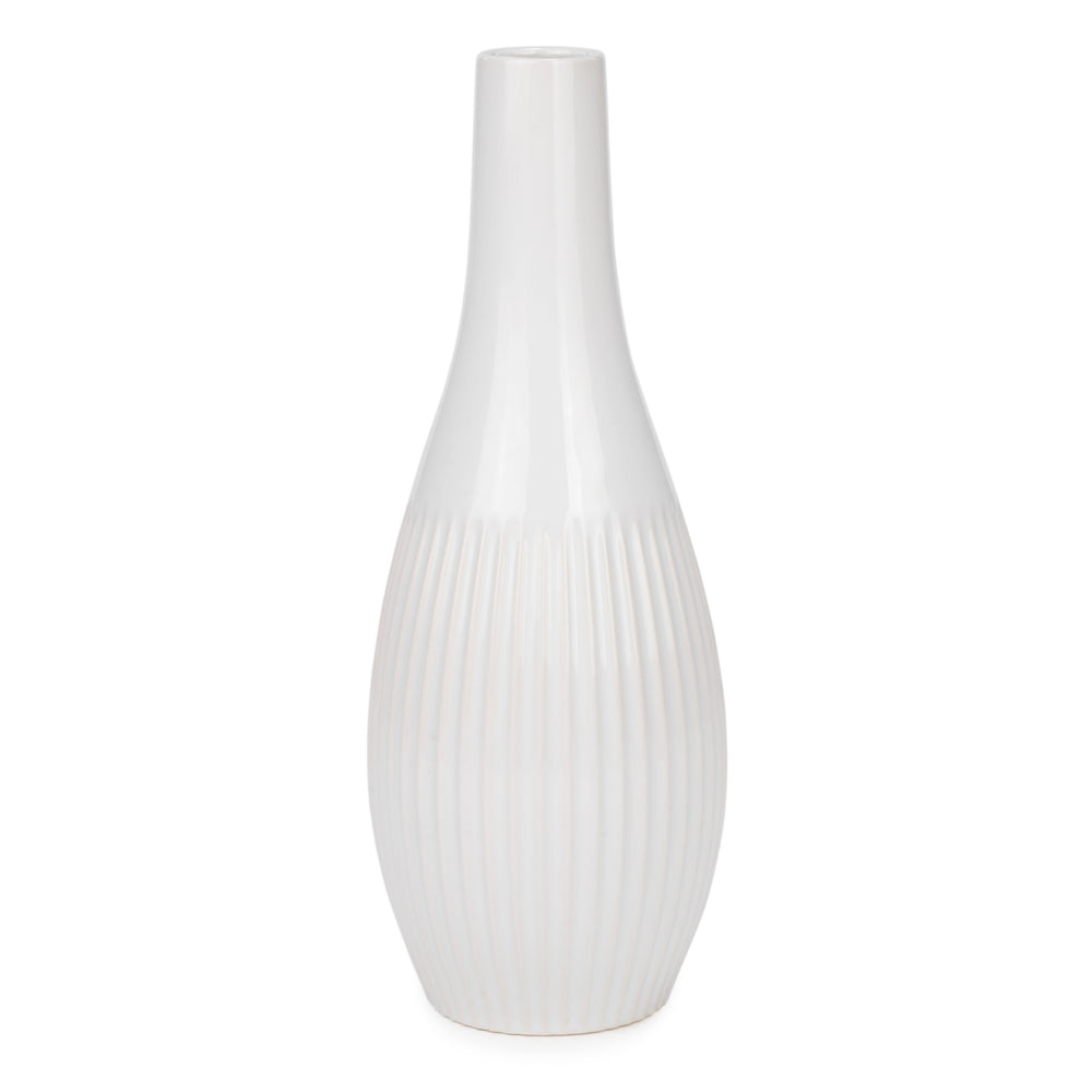 Vase blanc - Strié||White vase - Striated