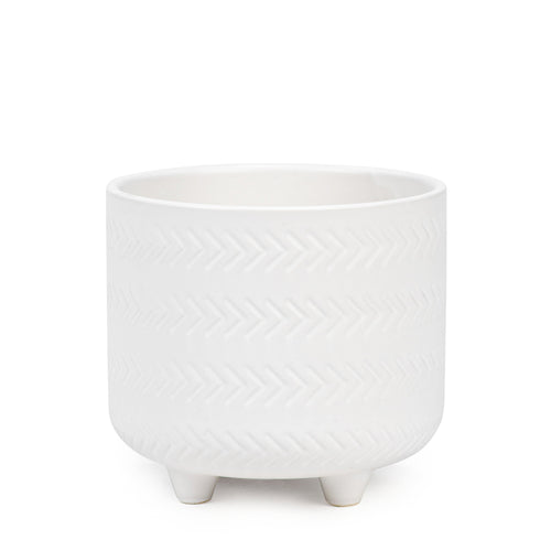 Pot blanc texturé - Chevron