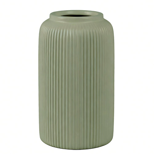 Large olive-colored vase - Ripple