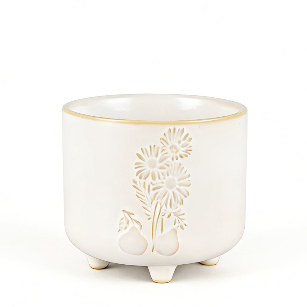 Cache pot blanc - Marguerite