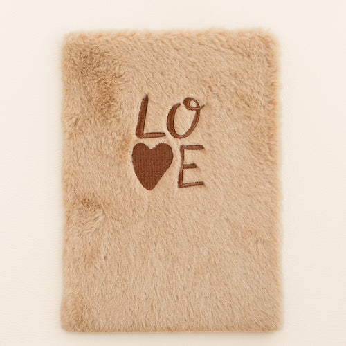 Faux fur notebook - Love