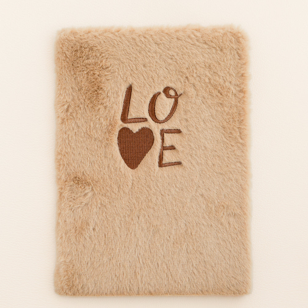 Faux fur notebook - Love