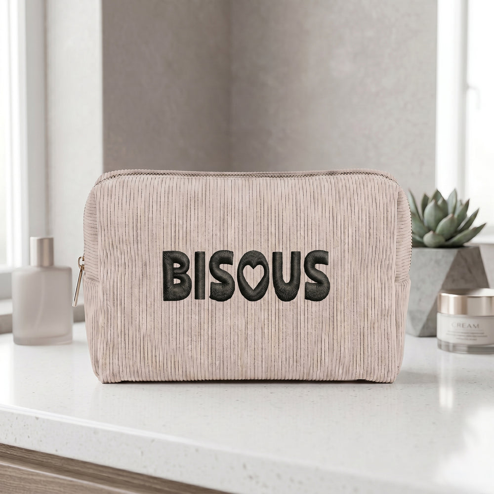 Corduroy-effect pouch - Bisous