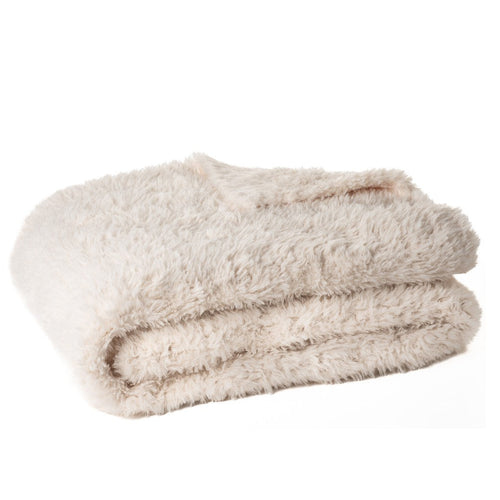Jeté en fausse fourrure crème - Beverly