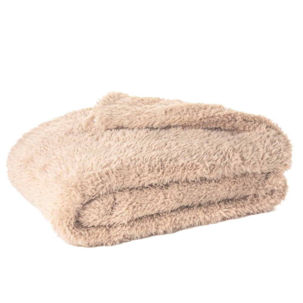 Jeté en fausse fourrure moka - Beverly