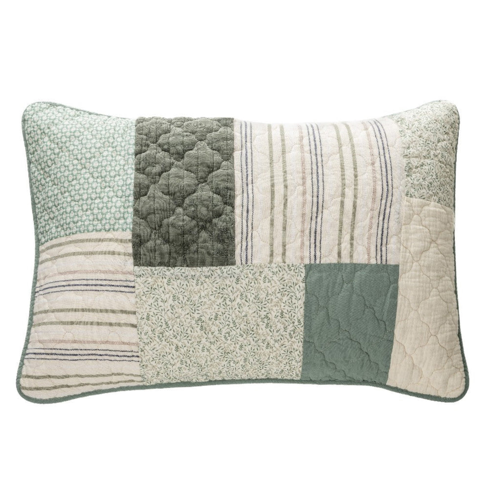 Patchwork pillow cover - Broccolini