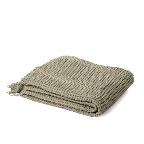 Jeté gaufré sauge - Coco