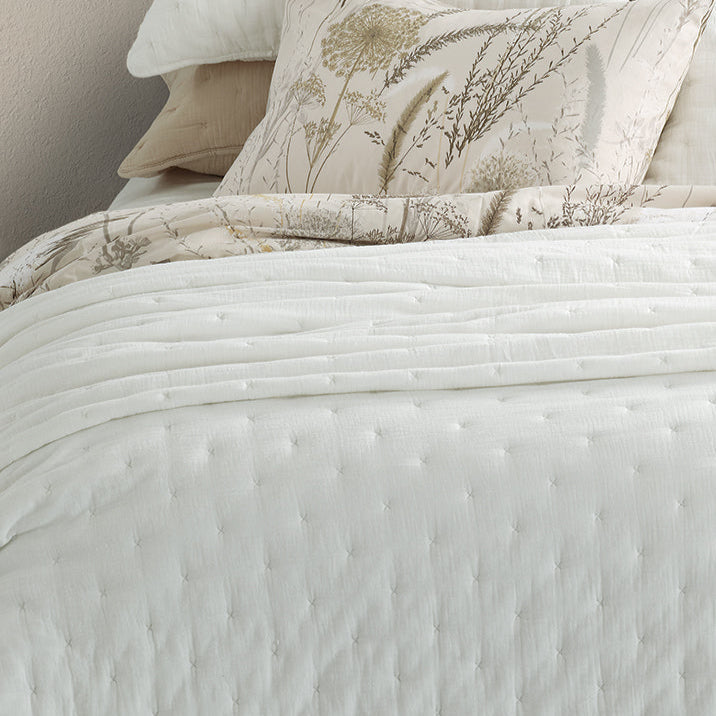 Courtepointe unie blanche - Mousseline