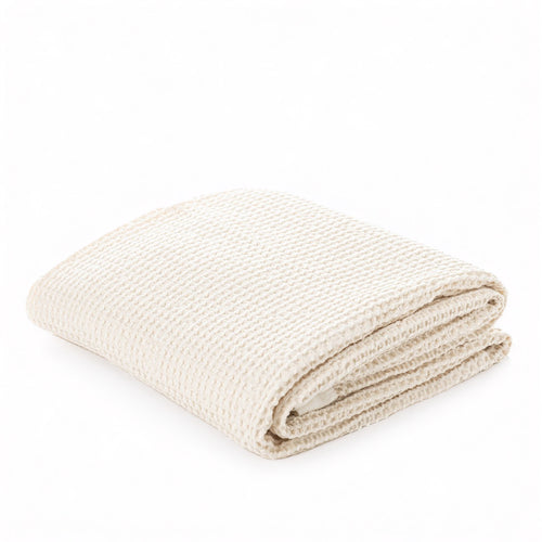 Jeté en coton gaufré - Creamy