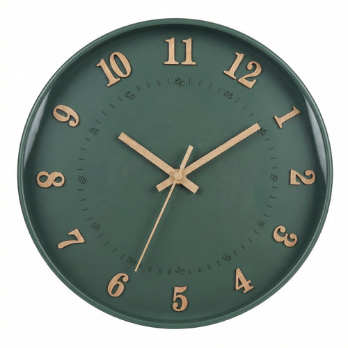 Horloge murale - Vert forêt & or