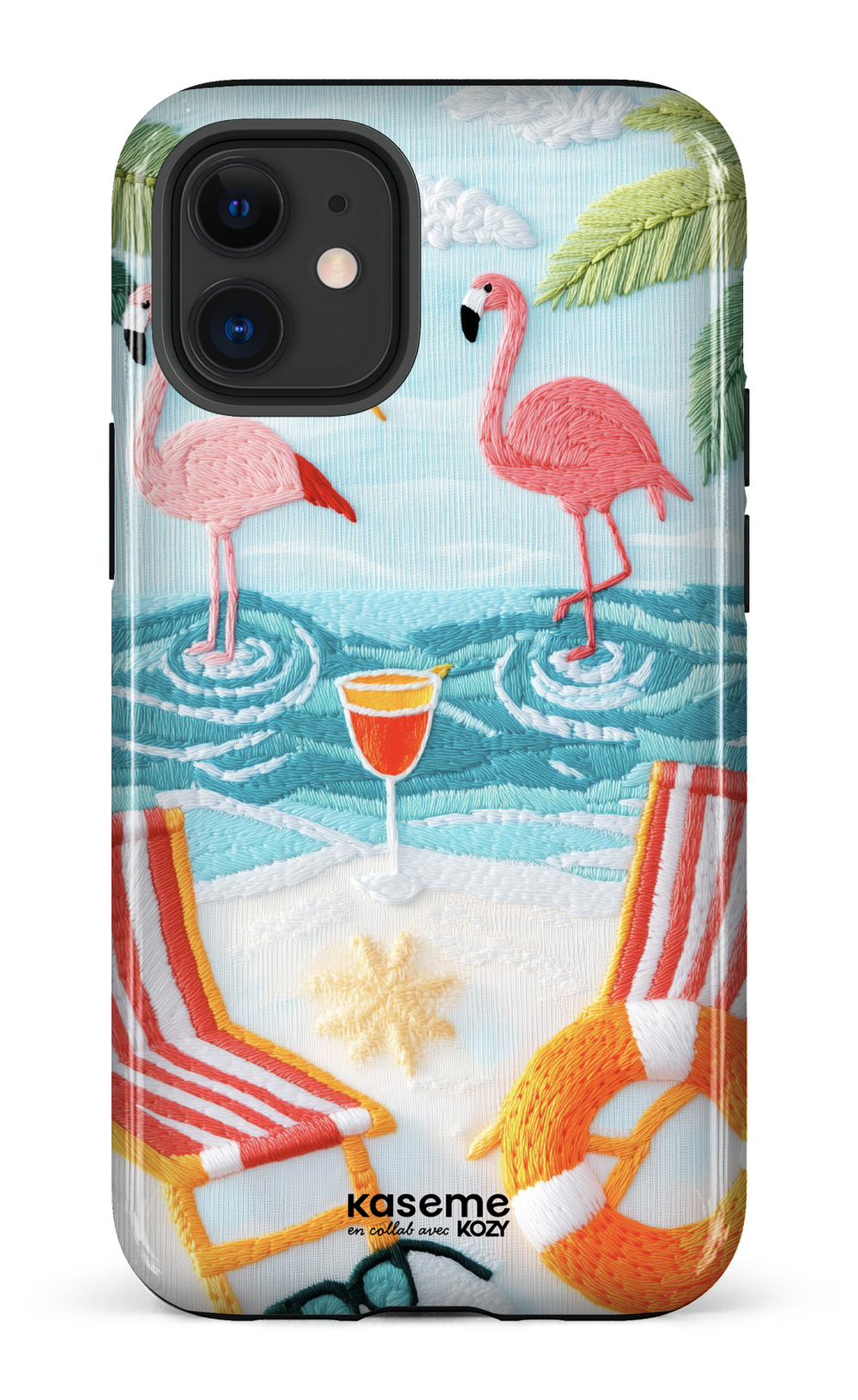 Étui impact pour cellulaire - Flamingo party