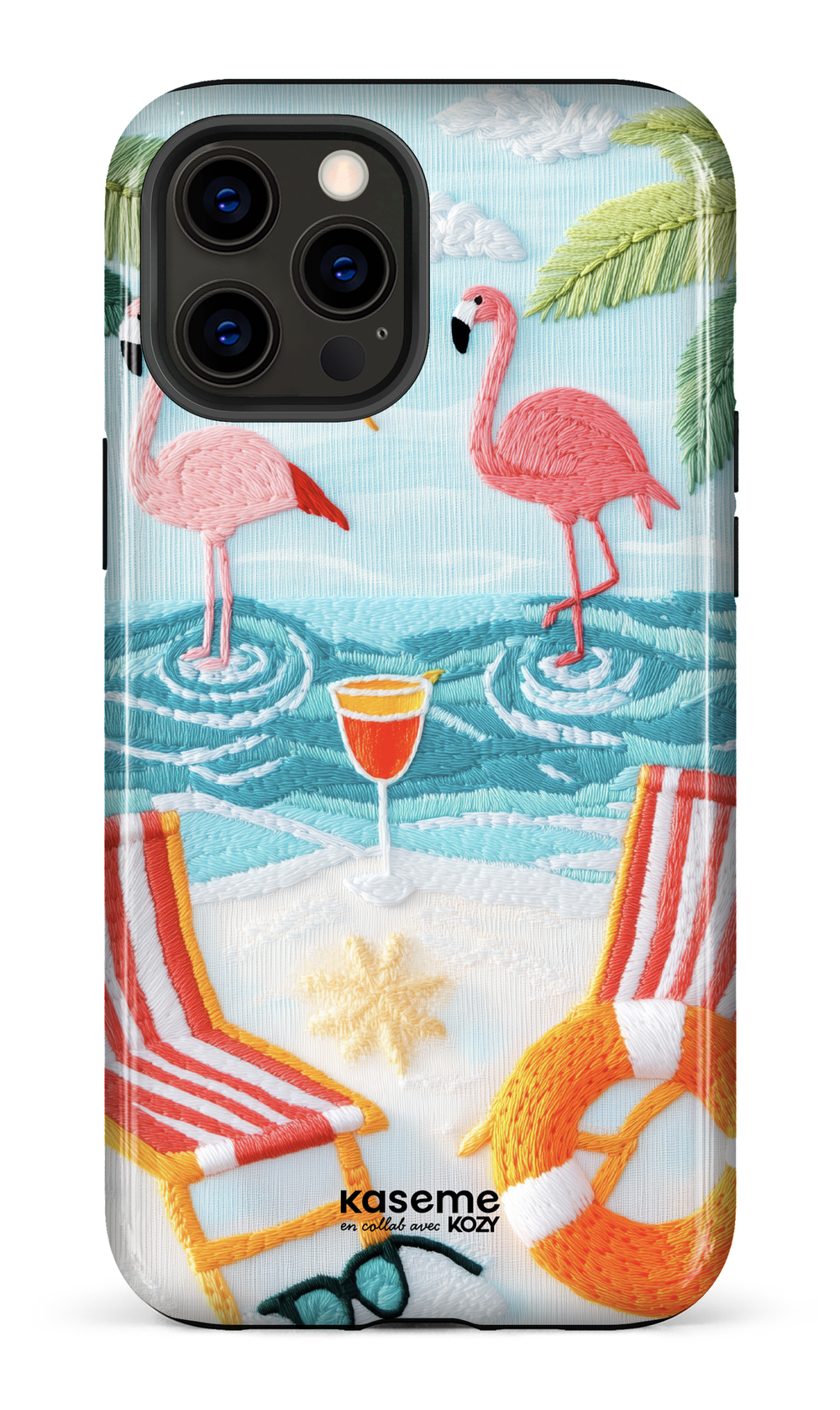 Étui impact pour cellulaire - Flamingo party