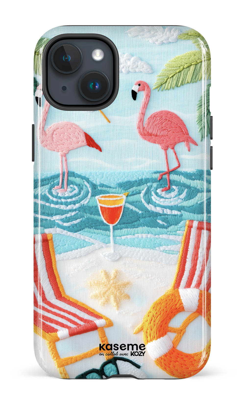 Étui impact pour cellulaire - Flamingo party