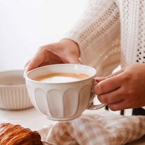Grande tasse en céramique - Blanc vintage