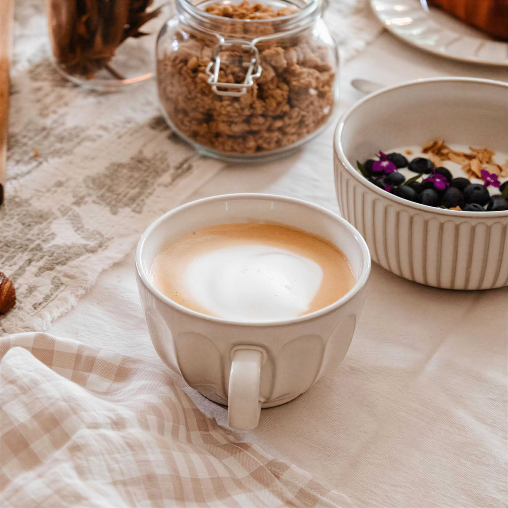 Grande tasse en céramique - Blanc vintage