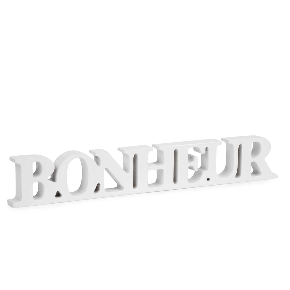 Mot " BONHEUR" blanc