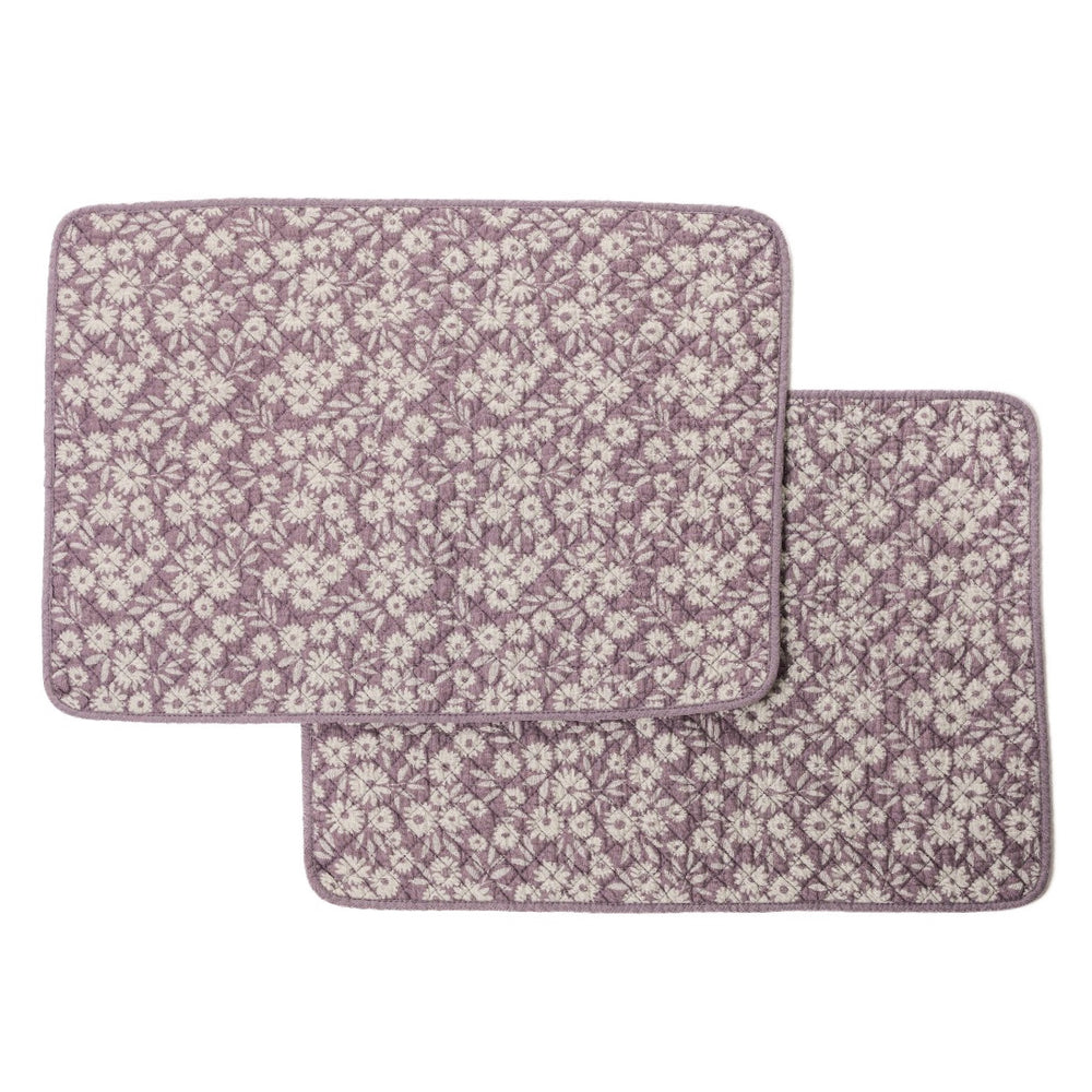Ensemble de napperons violet fleuris - Maggie