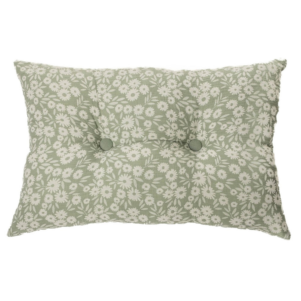 Coussin rectangle vert fleuri - Maggie