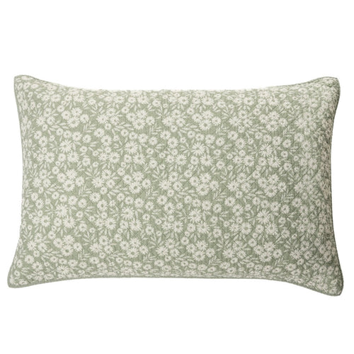 Couvre-oreiller vert fleuri - Maggie