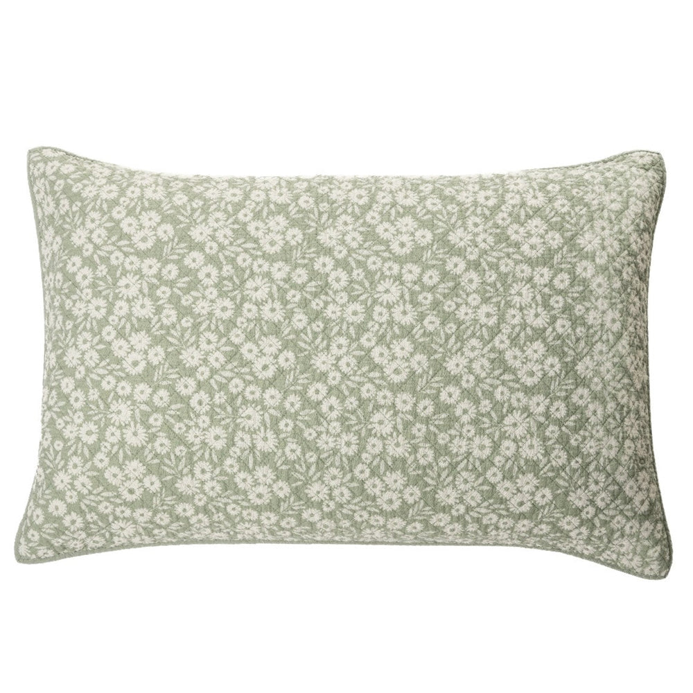 Couvre-oreiller vert fleuri - Maggie