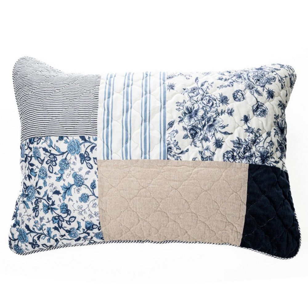 Couvre-oreiller patchwork - Marine